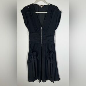 Nanette Lepore black Y2K witchy dress whimsiromantic sz 8 silk flowy